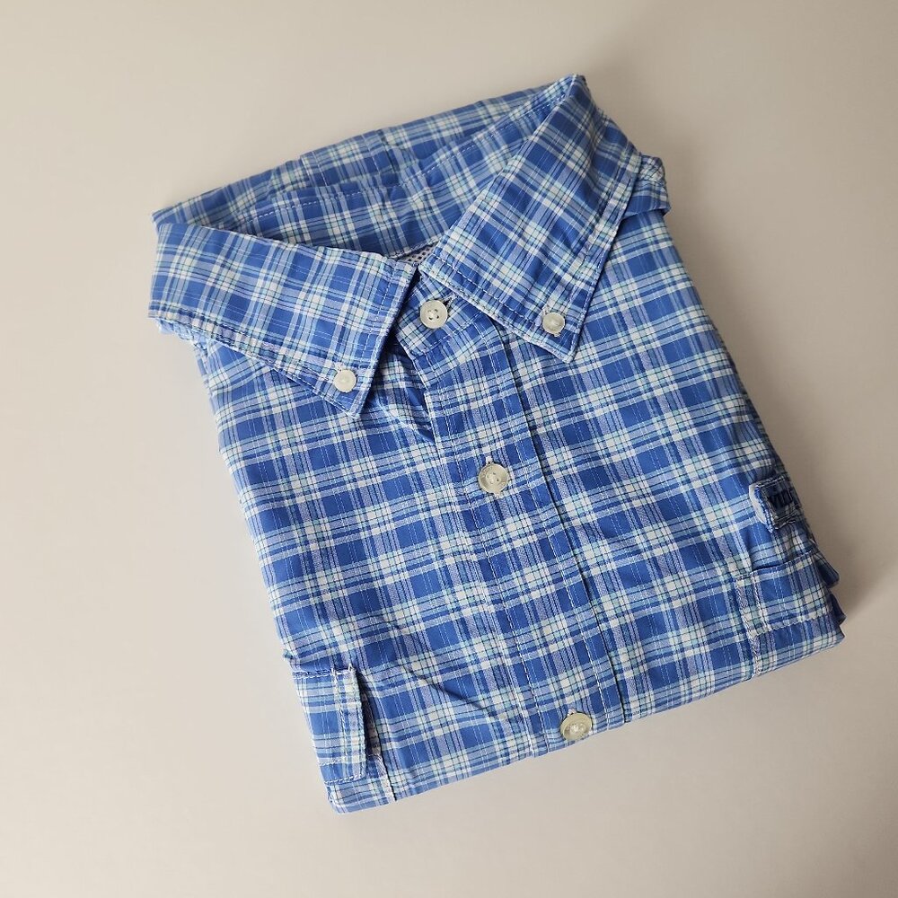 VINEYARD VINES Performance Harbor Vented Shirt long sleeve Blue Plaid men's XXL